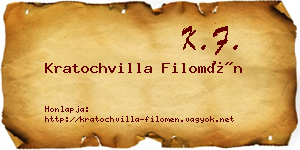 Kratochvilla Filomén névjegykártya